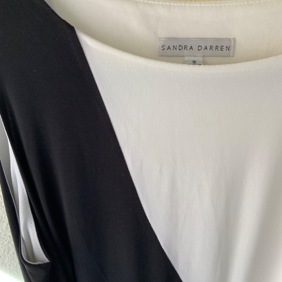 NEW! Sandra Darren Maxi Dress Black and White Size Small - Picture 4 of 10
